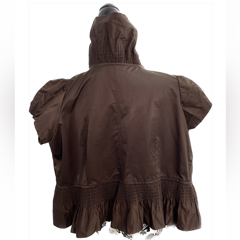 Dark Brown Ruffled Cardigan 2XL - Picture 7 of 9